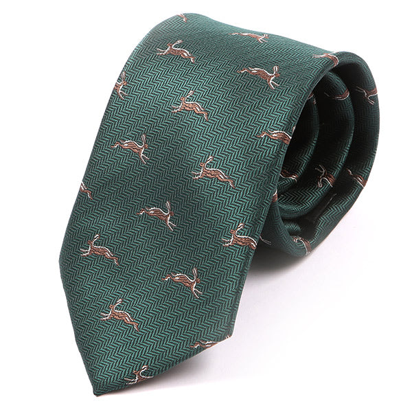 Green Hare Patterned Tie - Tie Doctor  