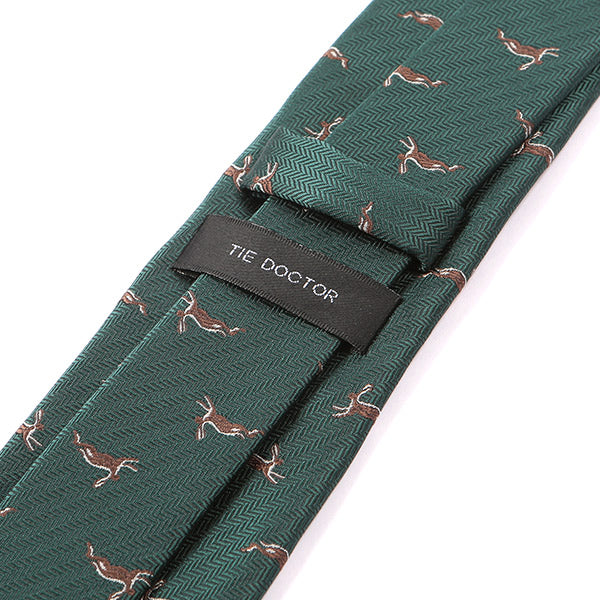 Green Hare Patterned Tie