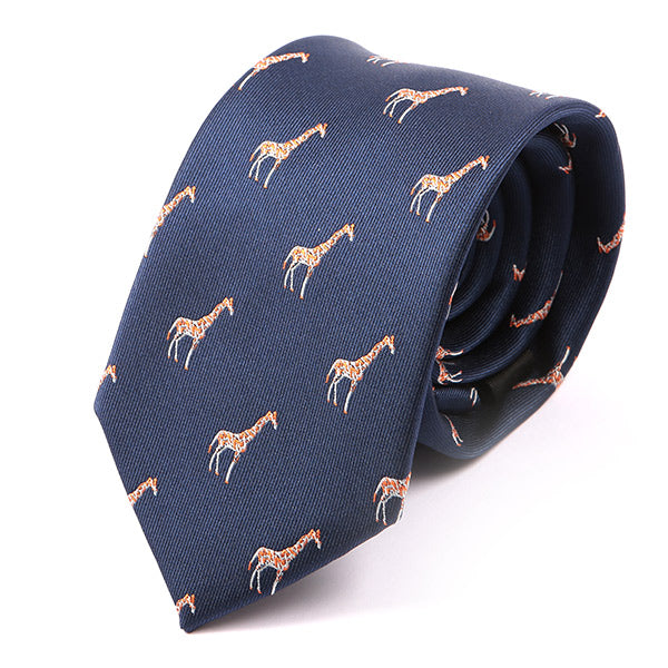 Blue Giraffe Patterned Tie - Tie Doctor  