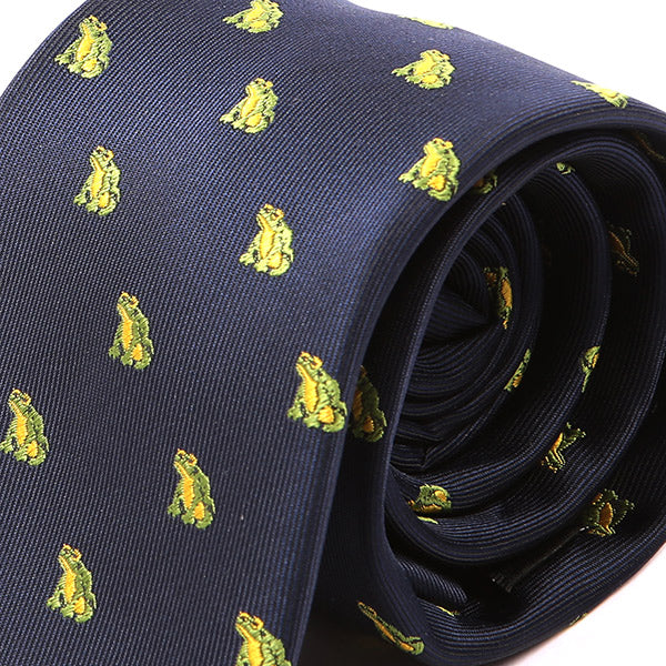Blue And Green Frog Patterned Tie - Tie Doctor  