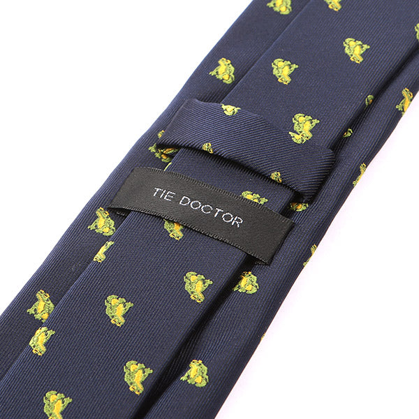 Blue And Green Frog Patterned Tie