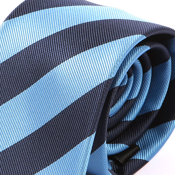Navy Blue Slim Stripe Tie 7.5cm Ply - Tie Doctor  