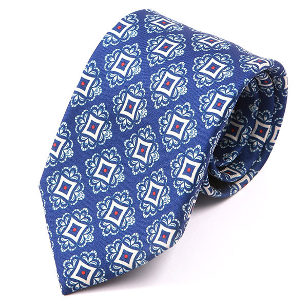 Adolfo Blue Boxed IMS Medallion Tie