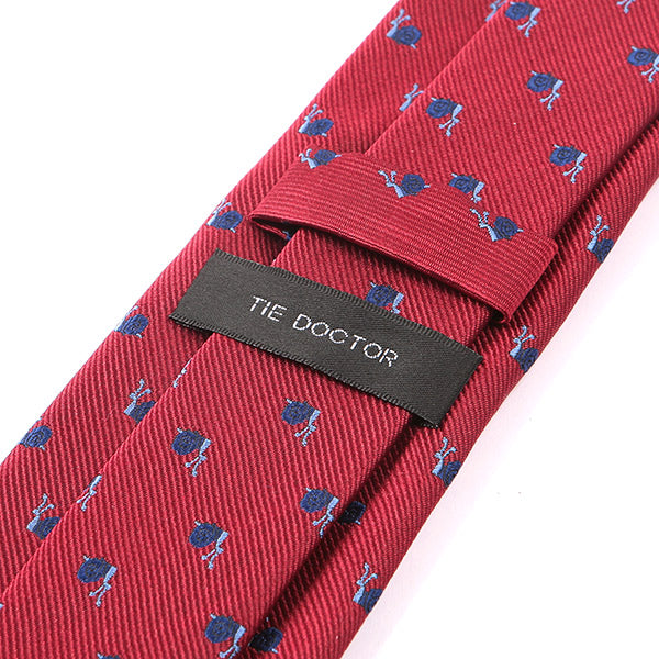 Red Snail Patterned Tie