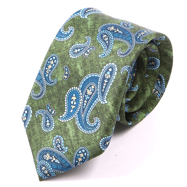 Paisley Green Marl IMS Tie 7.5cm - Tie Doctor  