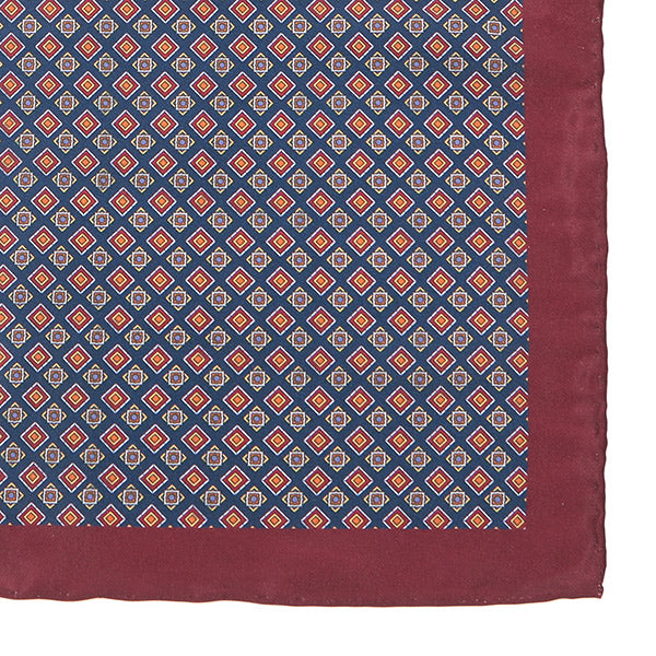 Deji Red Motif IMS 33cm Pocket Square - Tie Doctor  