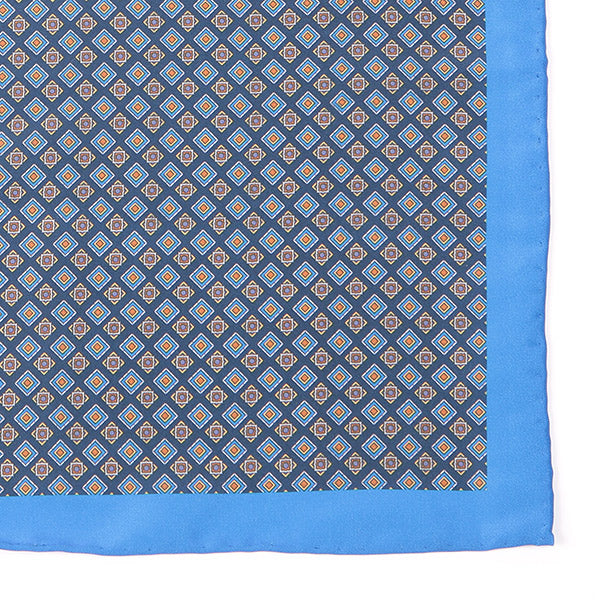 Deji Blue Motif IMS 33cm Pocket Square - Tie Doctor  