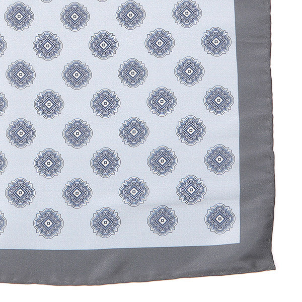Efe Grey Motif IMS 33cm Pocket Square - Tie Doctor  