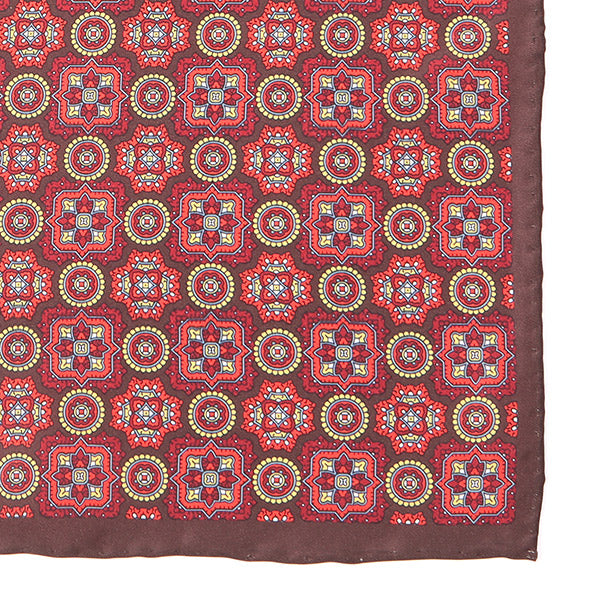 Gregor Red Medallion IMS 33cm Pocket Square - Tie Doctor  