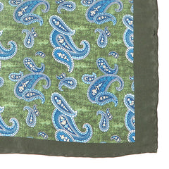 Paisley Green Marl IMS 33cm Pocket Square - Tie Doctor  