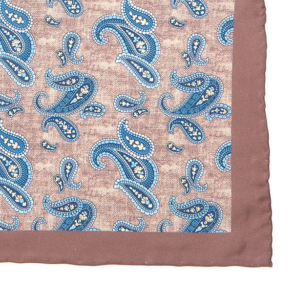 Paisley Brown Marl IMS 33cm Pocket Square - Tie Doctor  