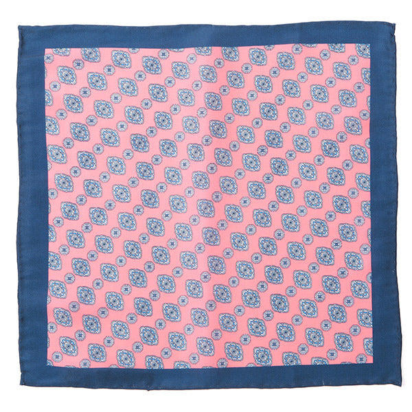 Grayson French Pink Print Pocket Square 32cm - Tie Doctor  