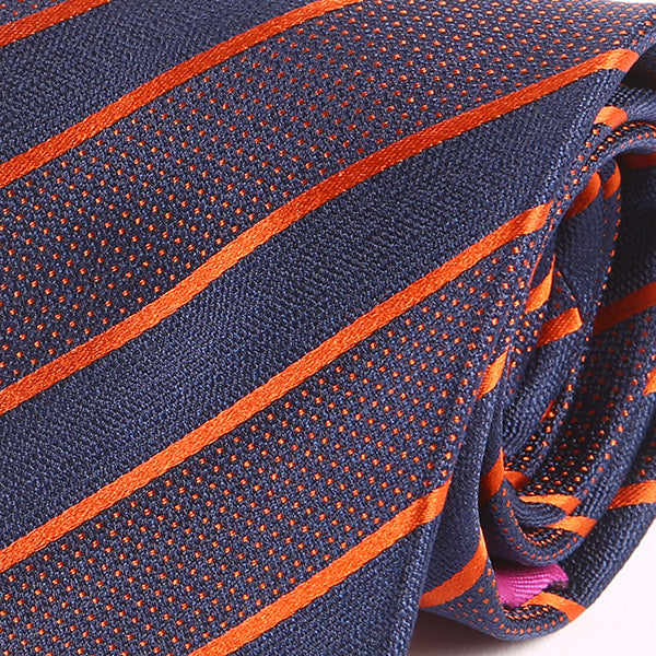 Orange Trio Stripe Silk Tie 7.5cm 1107