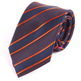 Orange Trio Stripe Silk Tie 7.5cm 1107