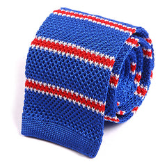 Blue Stripe Silk Knitted Tie │ Style II 6cm - Tie Doctor  