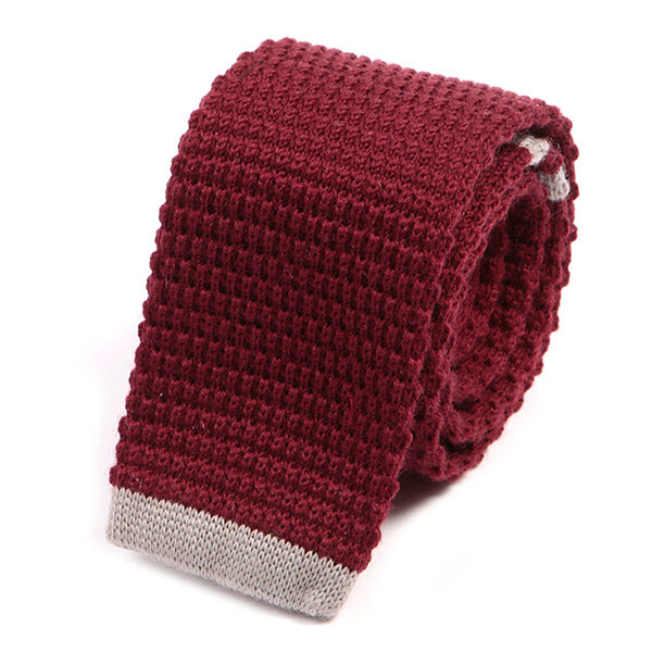 Red Tip Knit Wool Tie - Tie Doctor  