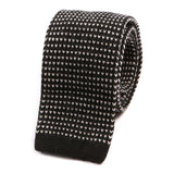 Black Batson Wool Knit Tie