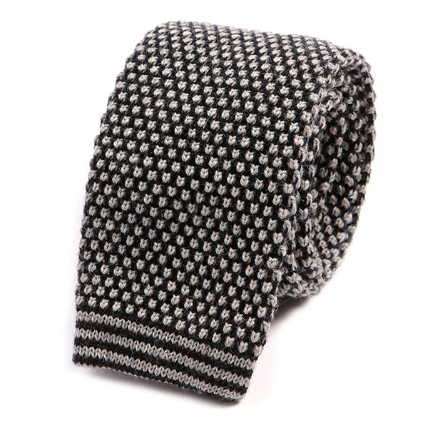 Fiji Grey Knit Wool Tie