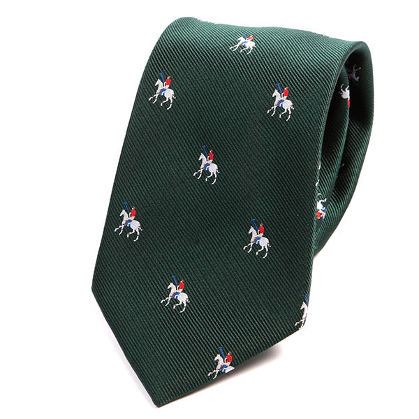 Green Polo Print Slim Tie - Tie Doctor  