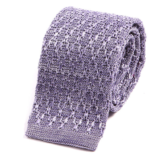 Light Purple Silk Knitted Tie 6cm