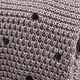 Grey Polka Dot Silk Knitted Tie