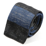 Janis Light Blue And Grey Silk Knitted Tie, One of One
