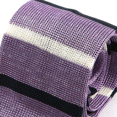 Jide Purple Stripe Silk Knitted Tie, One of One - Tie Doctor  