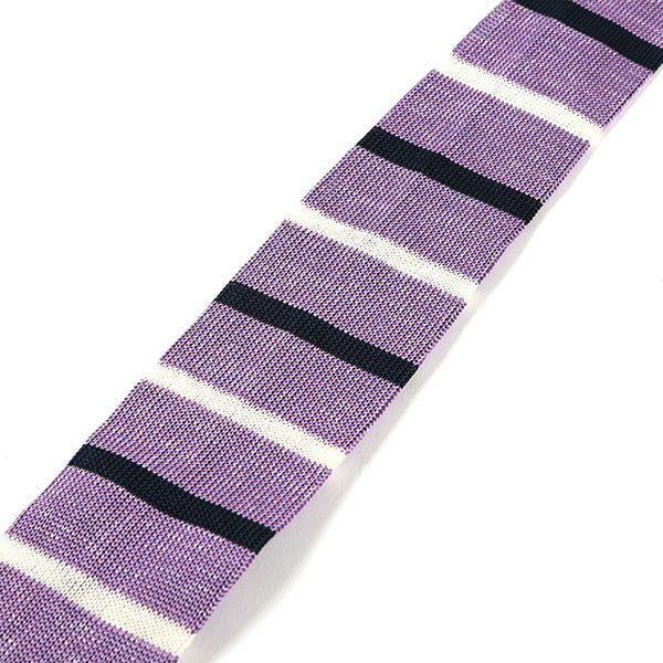 Jide Purple Stripe Silk Knitted Tie, One of One