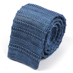Curtis Blue Striped Silk Knitted Tie 6cm - Tie Doctor  