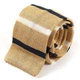 Jide Cream Stripe Silk Knitted Tie, One of One