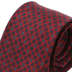 Niyi Red Floral Motif Macclesfield Silk Tie 7.5cm - Tie Doctor  