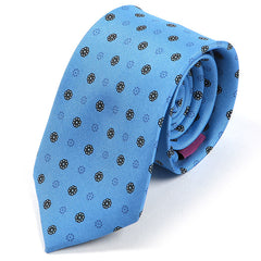 Kunle Blue Floral Macclesfield Silk Tie 7.5cm - Tie Doctor  