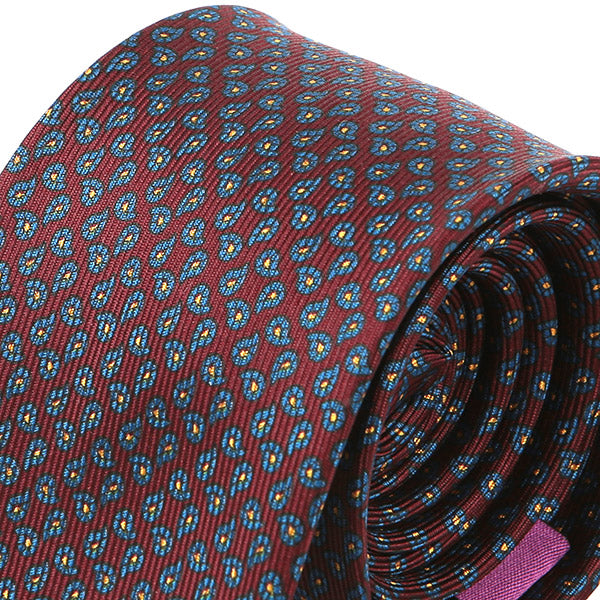 Dami Red Paisley XL Macclesfield Silk Tie 8.5cm