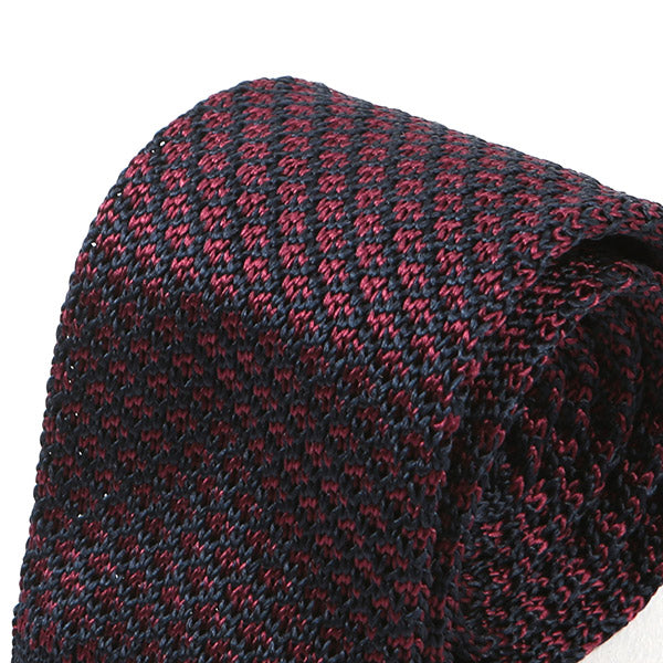 Sonia Blue & Red Silk Knitted Tie 6.5cm