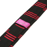 Dami Black and Red Striped Silk Knitted Tie 5.5cm