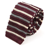 Munro Wine Striped Silk Knitted Tie 6cm