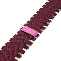 Munro Wine Striped Silk Knitted Tie 6cm - Tie Doctor  