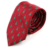 Red & Green Christmas Tree Motif Tie