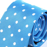 Light Blue Tie with White Polka Dots