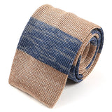 Janis Brown And Blue Silk Knitted Tie