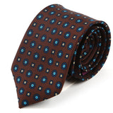 Dark Brown & Blue Macclesfield Silk Tie 7.5cm