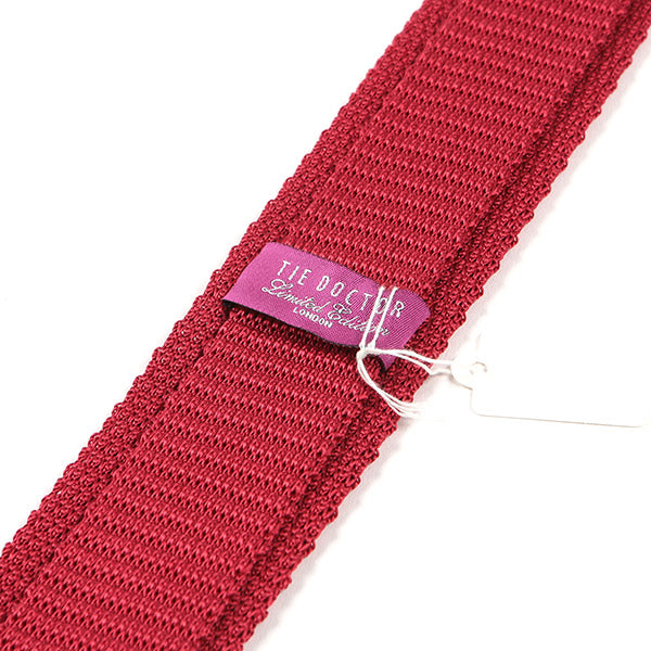 Crimson Red Silk Knitted Tie 6cm