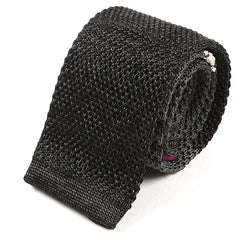 Grey Two-Tone Striped Silk Knitted Tie - Tie Doctor  