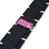 Blue & White Stripe Silk Knitted Tie 6cm