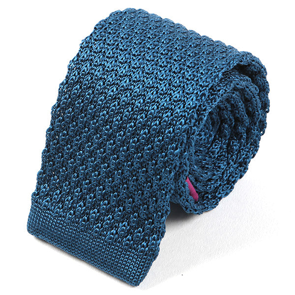 Cobalt Blue Raised Silk Knitted Tie 6cm