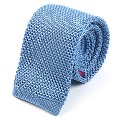 Light Blue Silk Knitted Tie 6cm - Tie Doctor  