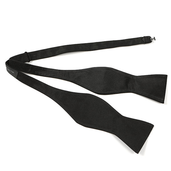 Black Silk Self Tie Bow Tie - Tie Doctor  