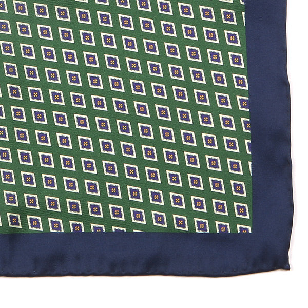 Green Vintage Diamond Mac 33cm Pocket Square - Tie Doctor  