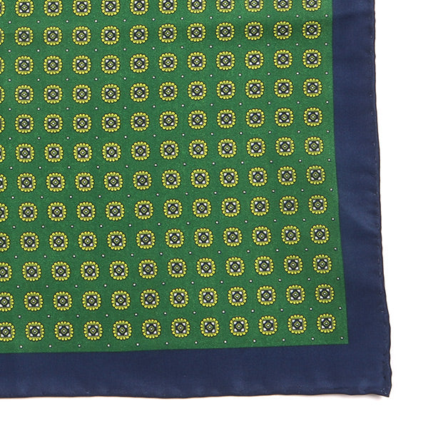 Abramo Green Medallion 33cm Pocket Square - Tie Doctor  