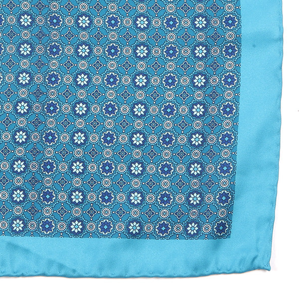 Light Blue Hops Paisley Pocket Square - Tie Doctor  